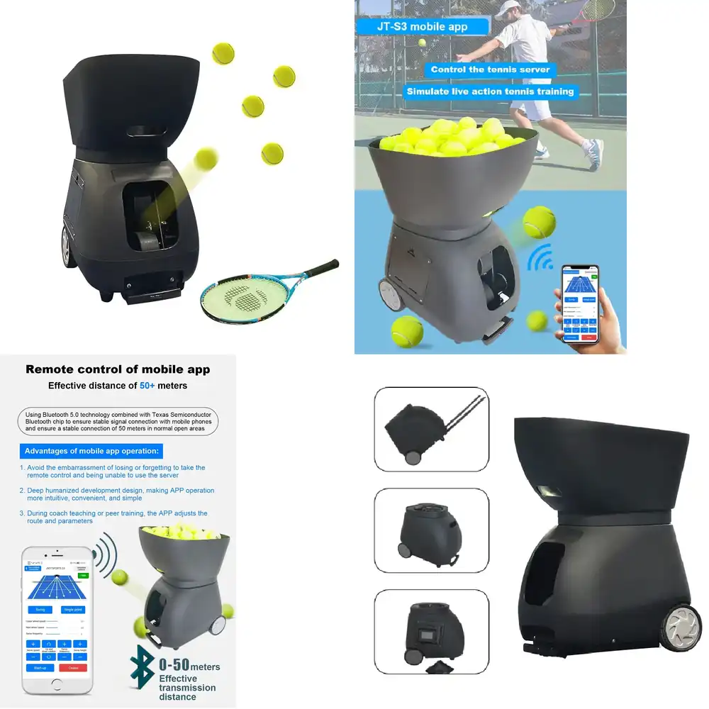 Sports Equipment App - เครื่องยิงลูกเทนนิสอัตโนมัติสำหรับฝึกซ้อม พร้อมระบบควบคุมผ่านแอป อุปกรณ์กีฬาสำหรับฝึกซ้อมเทนนิสและพาเดล