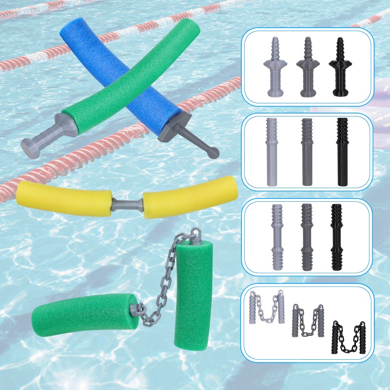 Foam Pool Noodle - ลอยตัวกลางแจ้งสระว่ายน้ําก๋วยเตี๋ยวดาบลอยน้ําดาบ SABER Handles, โฟมดาบจับสําหรับเกมกลางแจ้งอุปกรณ์ว่ายน้ํา