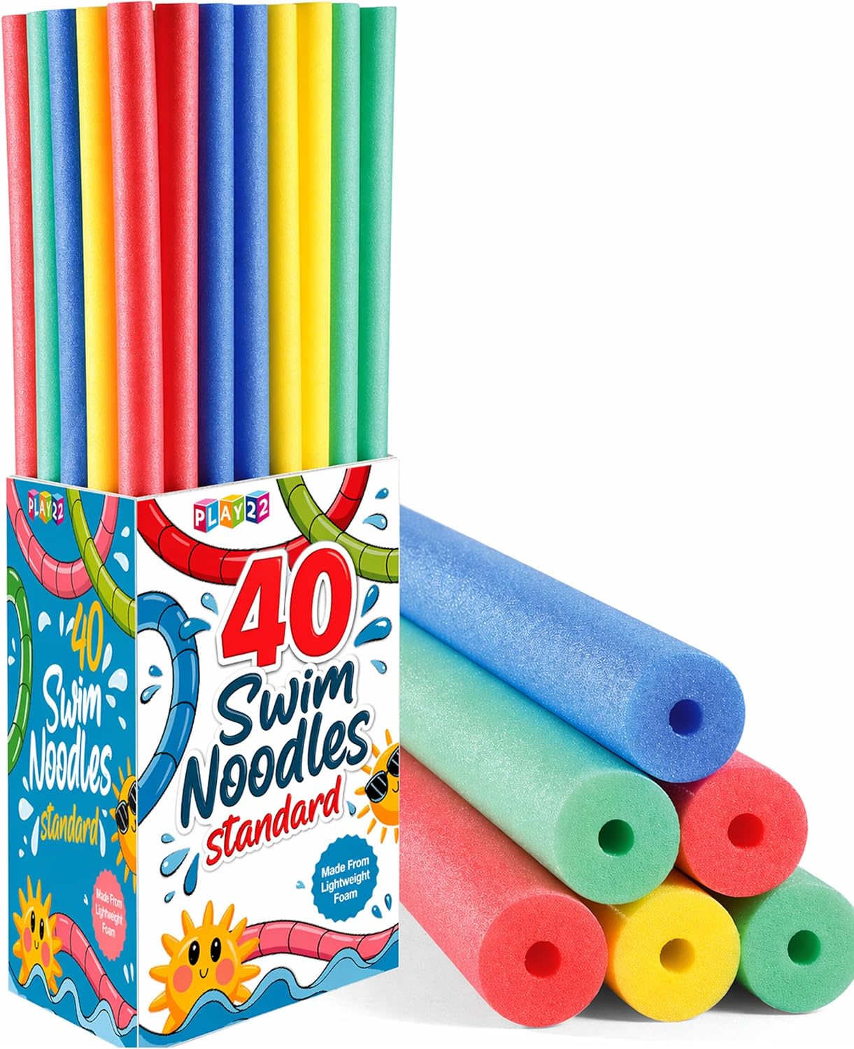 Foam Pool Noodle - โฟมแท่งสำหรับสระว่ายน้ำ 40 ชิ้น - โฟมแท่ง 4