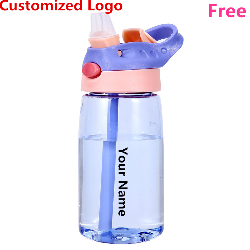 Sports Equipment 7 Year Old - DIY เด็กขวดน้ําแบบพกพา 480ML ความปลอดภัยกลางแจ้งส่วนบุคคลถ้วยดื่มพลาสติกสําหรับของขวัญเกิดฟรีปรับแต่งชื่อ