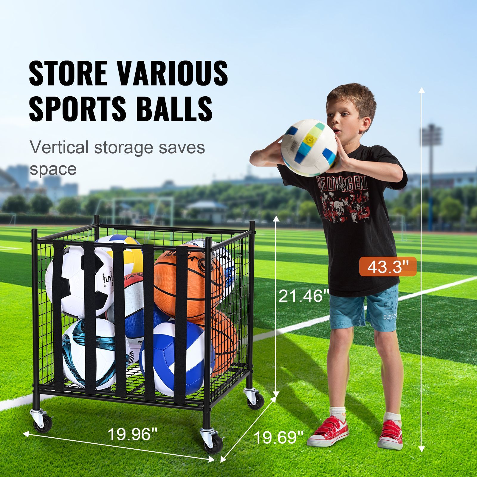 รถเข็นเก็บลูกบอลกีฬาแบบม้วนได้ - Sports Equipment In School บทวิจารณ์และราคา