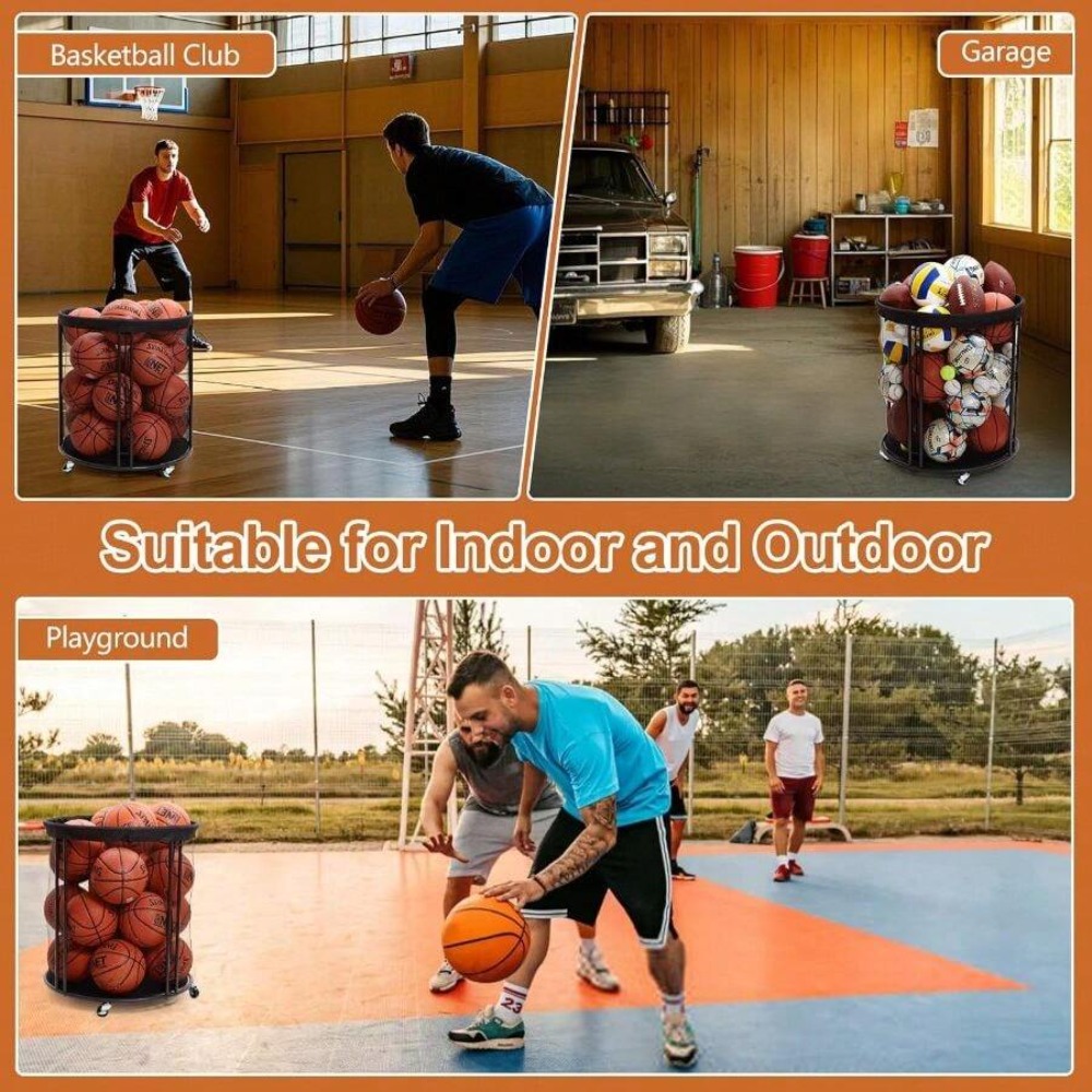 รถเข็นเก็บลูกบอลแบบแข็งแรงสำหร - Sports Equipment Outdoor Storage บทวิจารณ์และราคา