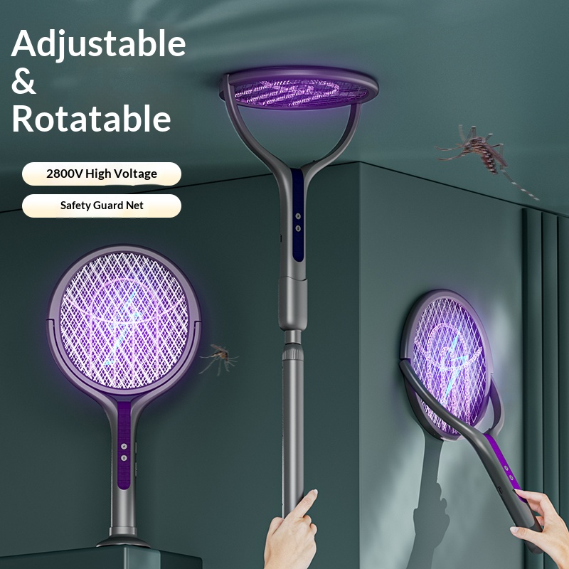 ไม้ตียุงไฟฟ้าแบบหมุนได้ ชาร์จไ - Head Racket Boom บทวิจารณ์และราคา